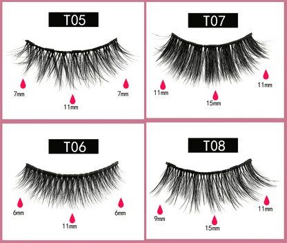 3D magnetic eyelash kit mink false eyelash eyeliner tweezer set natural