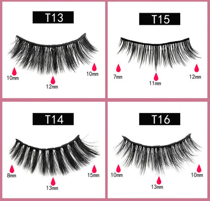 3D magnetic eyelash kit mink false eyelash eyeliner tweezer set natural