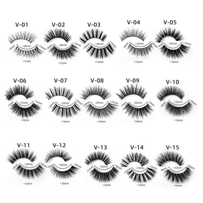 3D mink eyelash with brush reusable soft thick curl natural