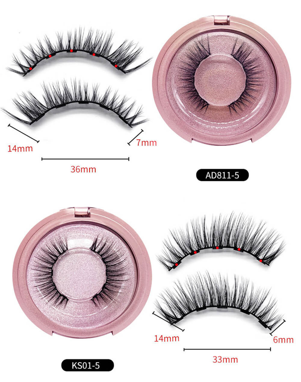 3D magnetic false eyelash set lash eyeliner tweezers kit natural
