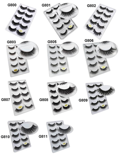 3D silk eyelash false lash set mink hair natural reusable long wear