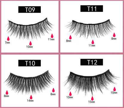 3D magnetic eyelash kit mink false eyelash eyeliner tweezer set natural