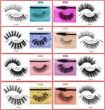 3D mink eyelash with brush reusable soft thick curl natural