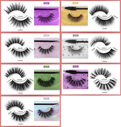3D mink eyelash with brush reusable soft thick curl natural