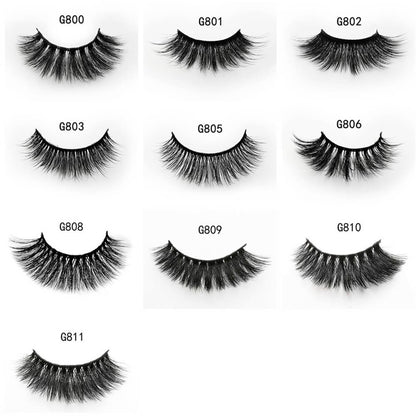 3D silk eyelash false lash set mink hair natural reusable long wear