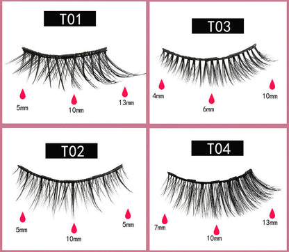 3D magnetic eyelash kit mink false eyelash eyeliner tweezer set natural