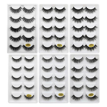 3D silk eyelash false lash set mink hair natural reusable long wear