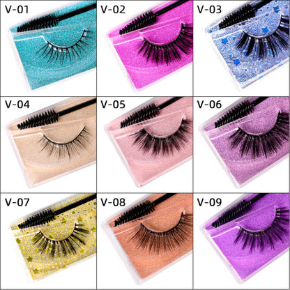 3D mink eyelash with brush reusable soft thick curl natural