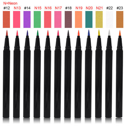 23 color liquid eyeliner eye pen colorful waterproof long lasting