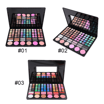 78 color eyeshadow palette lipgloss blush set multi-function pan