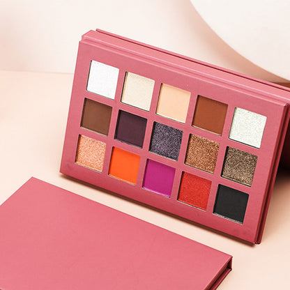 15 color eyeshadow palette waterproof high pigmented vegan