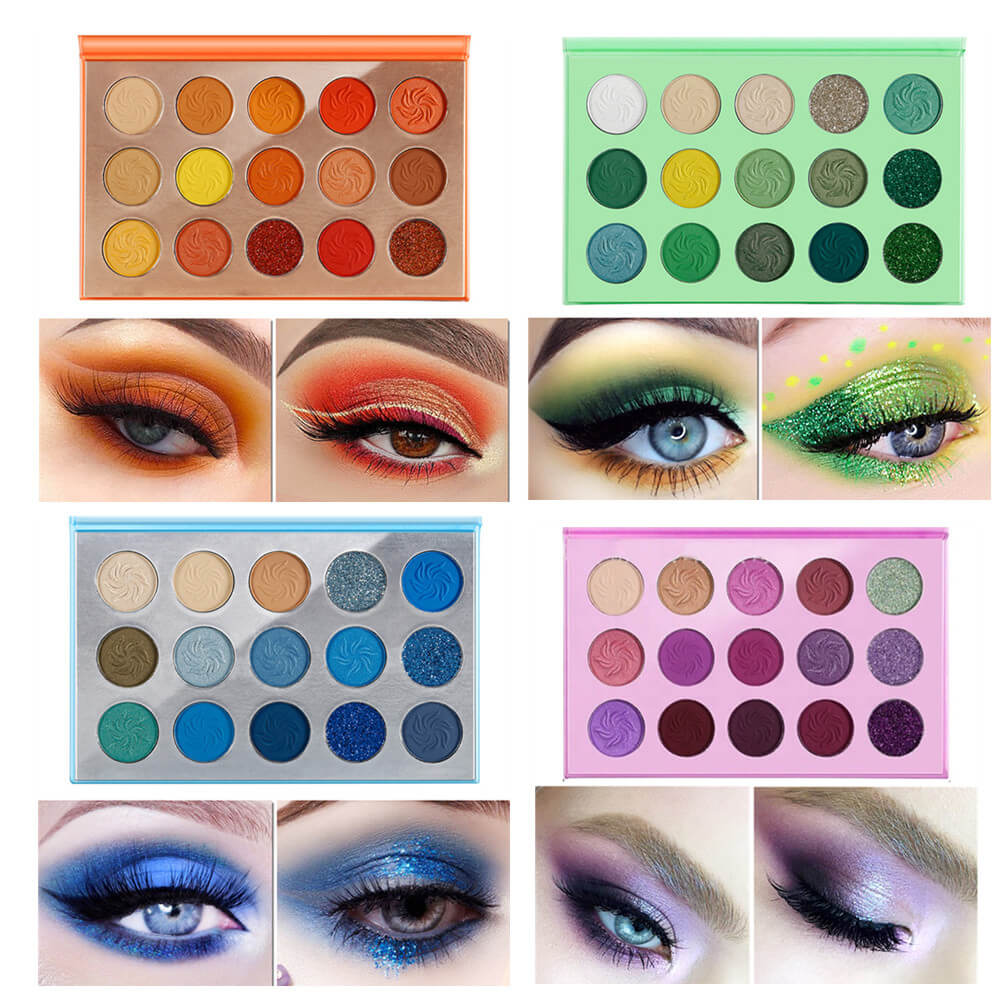 15 color seasons eyeshadow palette waterproof vegan high pigmented
