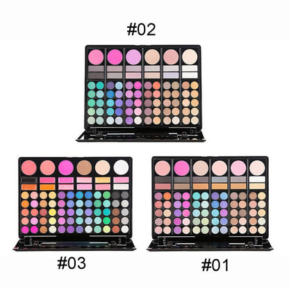 78 color eyeshadow palette lipgloss blush set multi-function pan