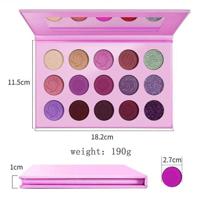 15 color seasons eyeshadow palette waterproof vegan high pigmented