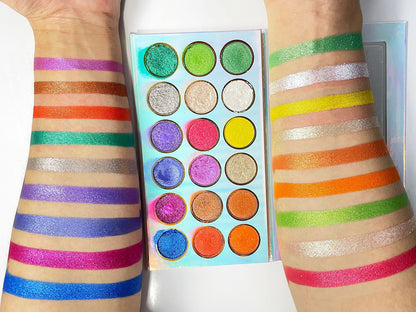18 color eyeshadow palette high pigmented shimmer eye shadow
