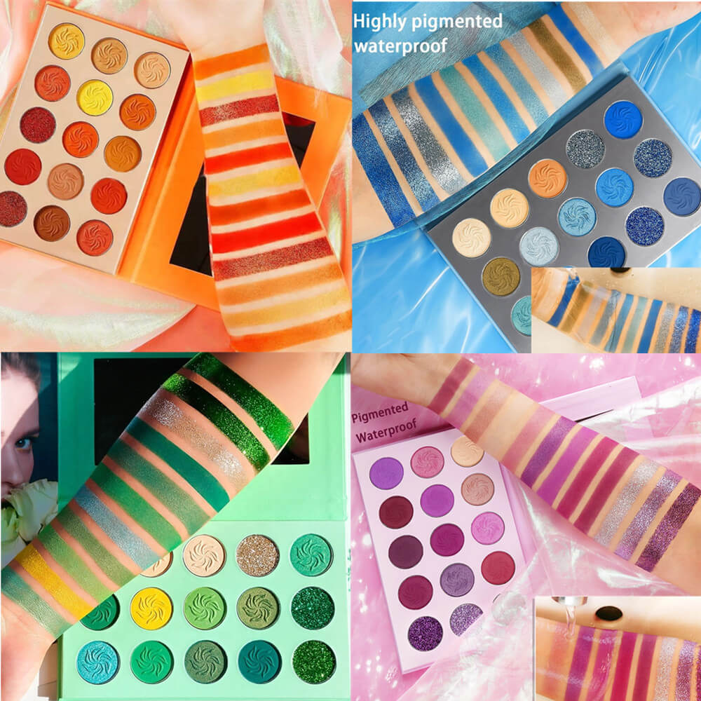 15 color seasons eyeshadow palette waterproof vegan high pigmented