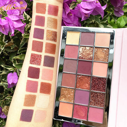 18 color eyeshadow palette desert rose dark color high pigmented
