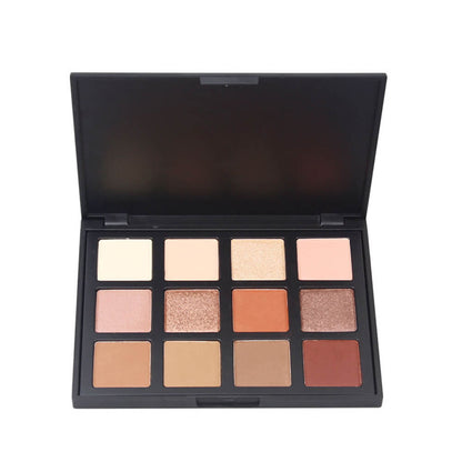 Paleta de sombras de ojos de 12 colores, tonos tierra oscuros
