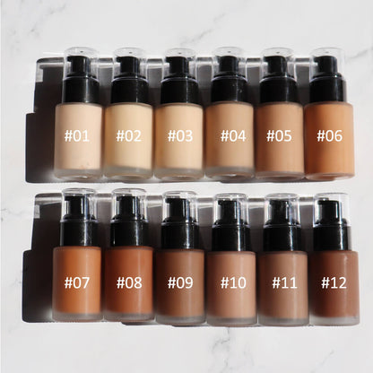 12 color foundation waterproof full coverage dark color