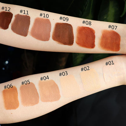 12 color foundation waterproof full coverage dark color