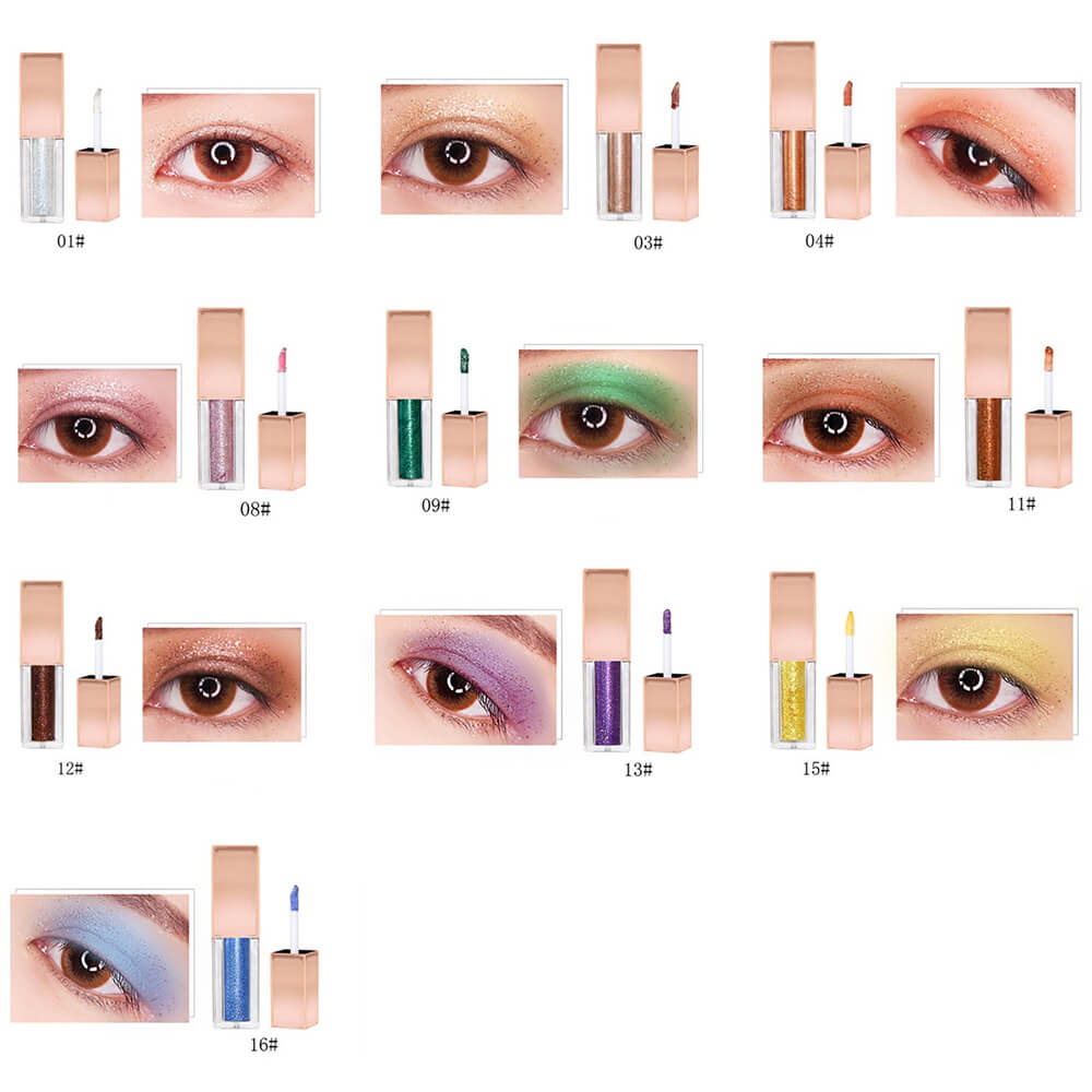 Sombra de ojos líquida de 14 colores de alto pigmento