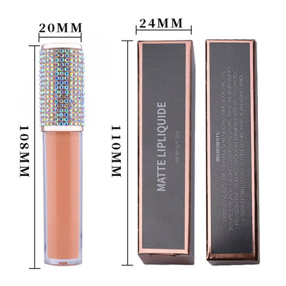 24 color liquid lipstick non-stick matte diamond tube