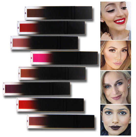 8 color liquid lipstick matte nonstick gradient tube