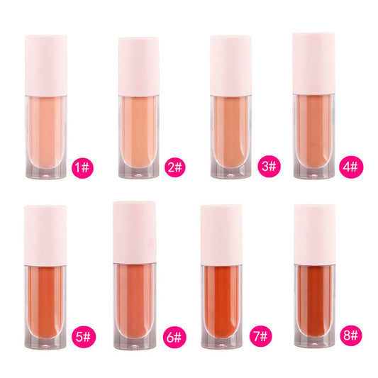 Rouge à lèvres liquide mat longue tenue, 8 teintes, sans transfert, couleur nude. 