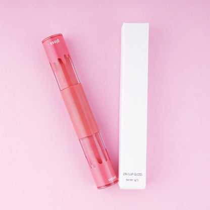 6 color matte lipstick+velvet lipstick double-headed long lasting