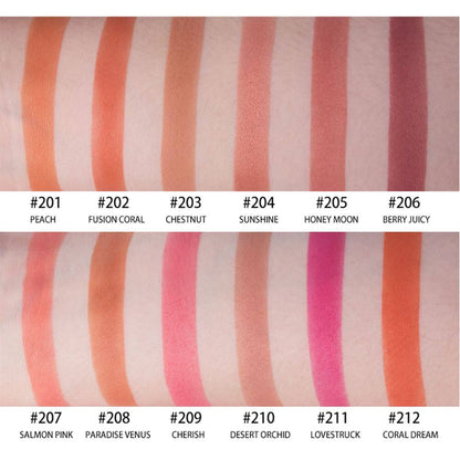 12 color matte blush blusher pressed powder high pigmented