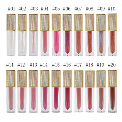 20 color lip gloss nude high pigmented diamond tube