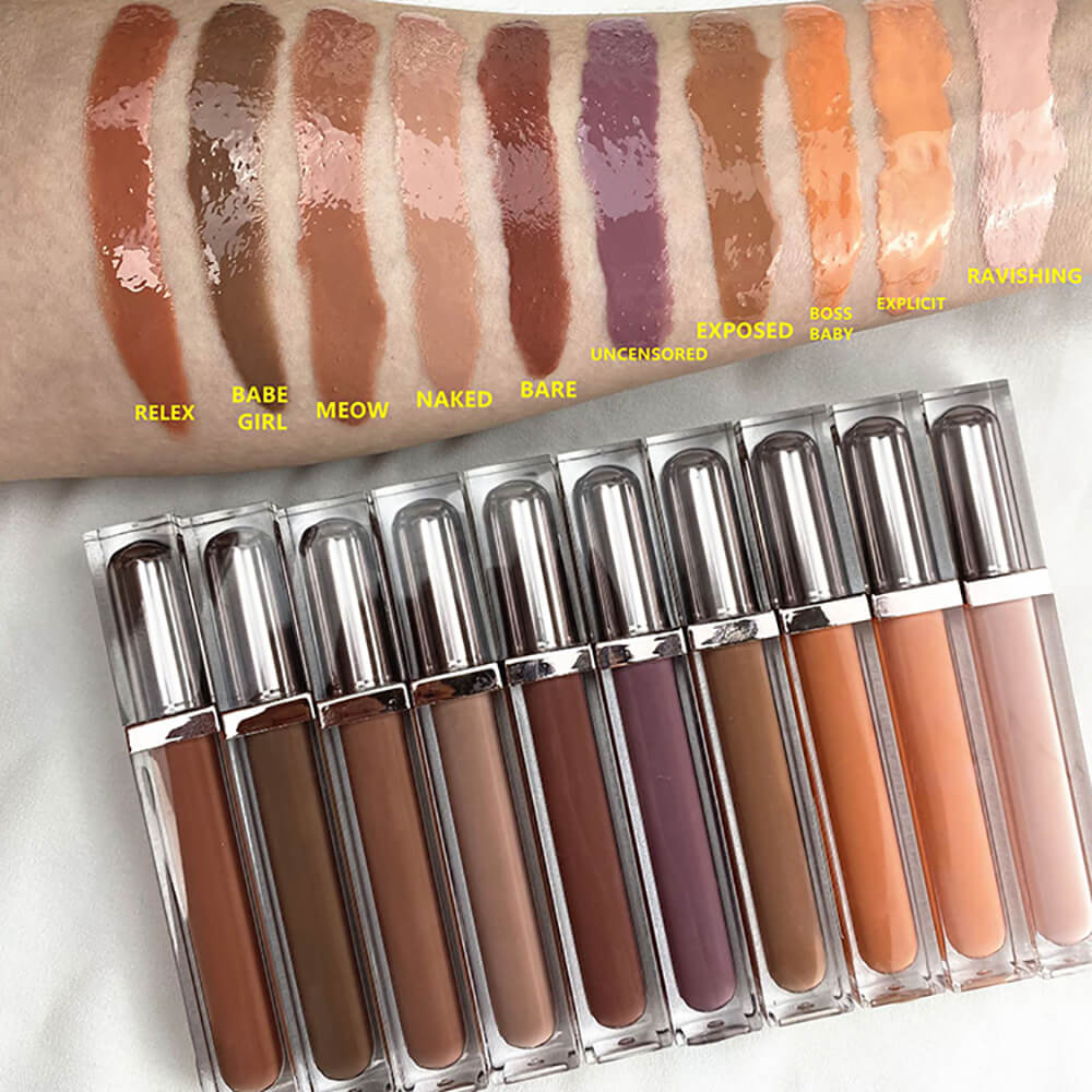 29 color lip gloss dark color nude high pigmented private label