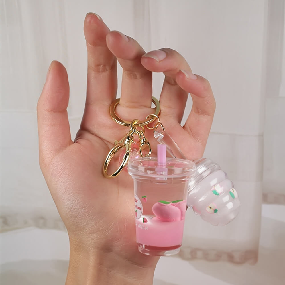 4 color lip oil lip gloss moisturing honey keychain