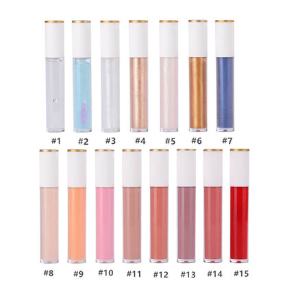 25 color lip gloss jelly nude shimmer long lasting no logo