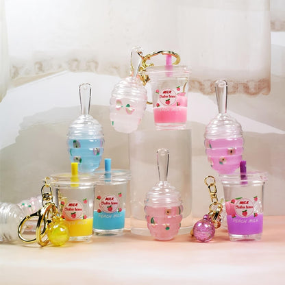 4 color lip oil lip gloss moisturing honey keychain