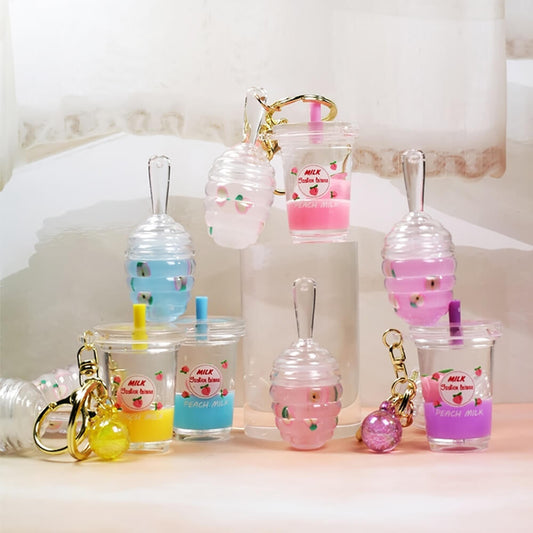 4 color lip oil lip gloss moisturing honey keychain