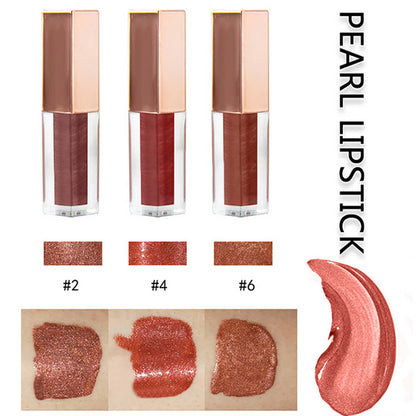 Tubo cuadrado de brillo de labios de 6 colores Nude Shimmer