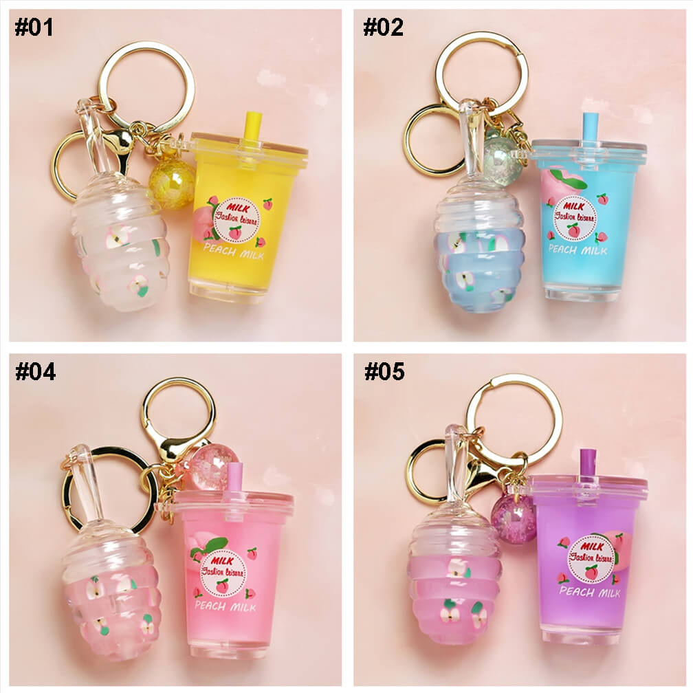 4 color lip oil lip gloss moisturing honey keychain