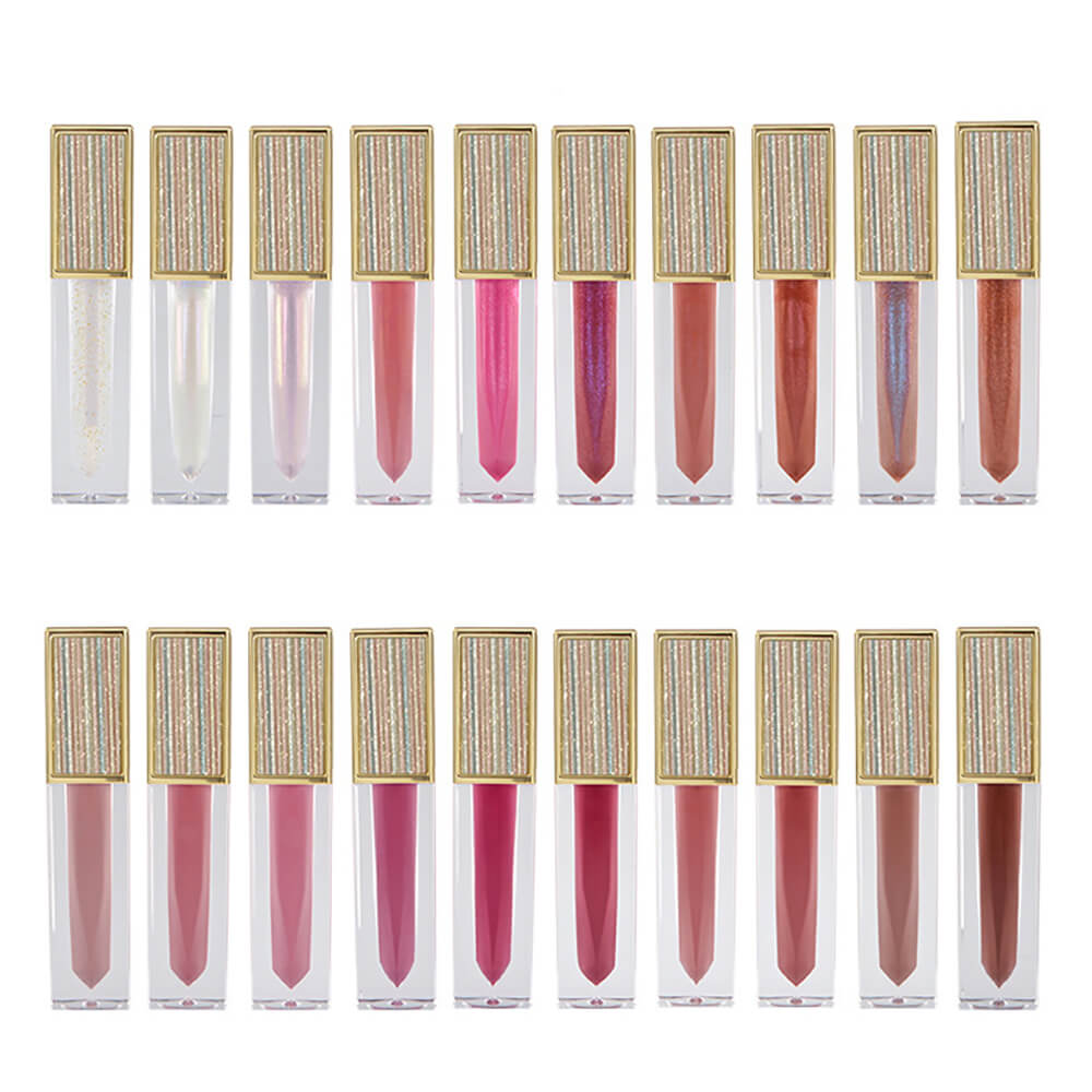 20 color lip gloss nude high pigmented diamond tube