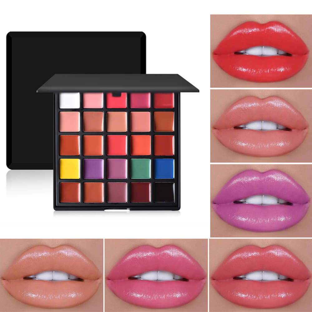 25 color lip gloss palette matte moisturizing vegan