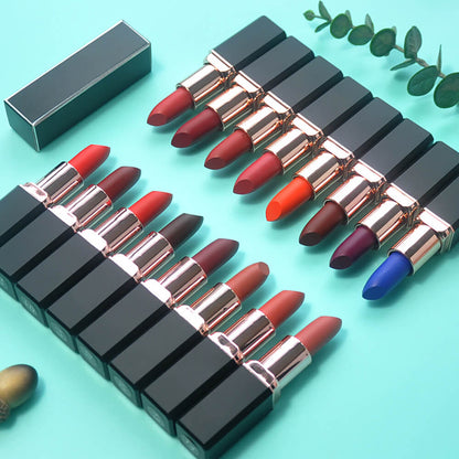 16 color lipstick matte long lasting moisturizing cream vegan
