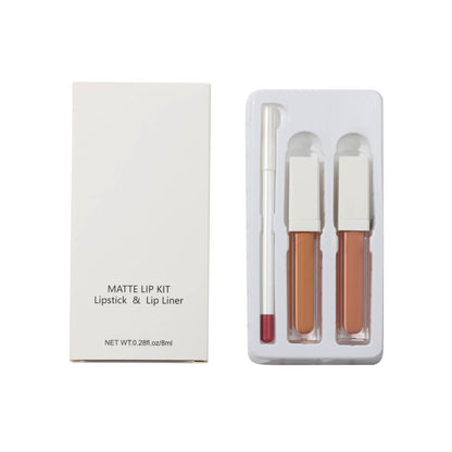 8 color 3-in-1 liquid lipstick set matte non-sticky high pigment