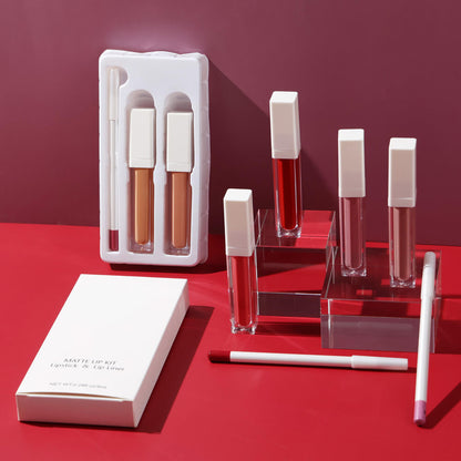 8 color 3-in-1 liquid lipstick set matte non-sticky high pigment