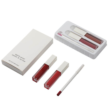 8 color 3-in-1 liquid lipstick set matte non-sticky high pigment