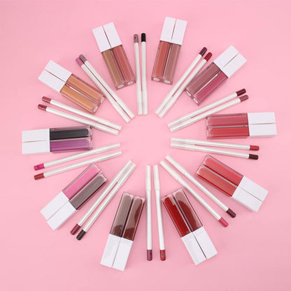 21 color liquid lipstick & lip liner set matte long lasting