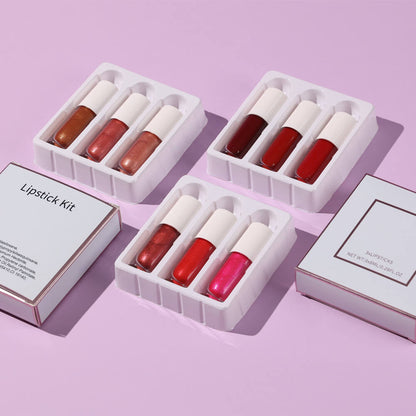 3 in 1 liquid lipstick set matte non-stick long lasting