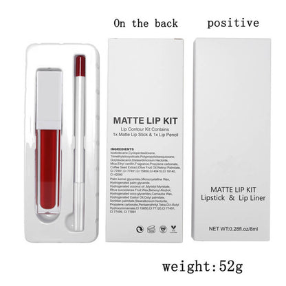 21 color liquid lipstick & lip liner set matte long lasting
