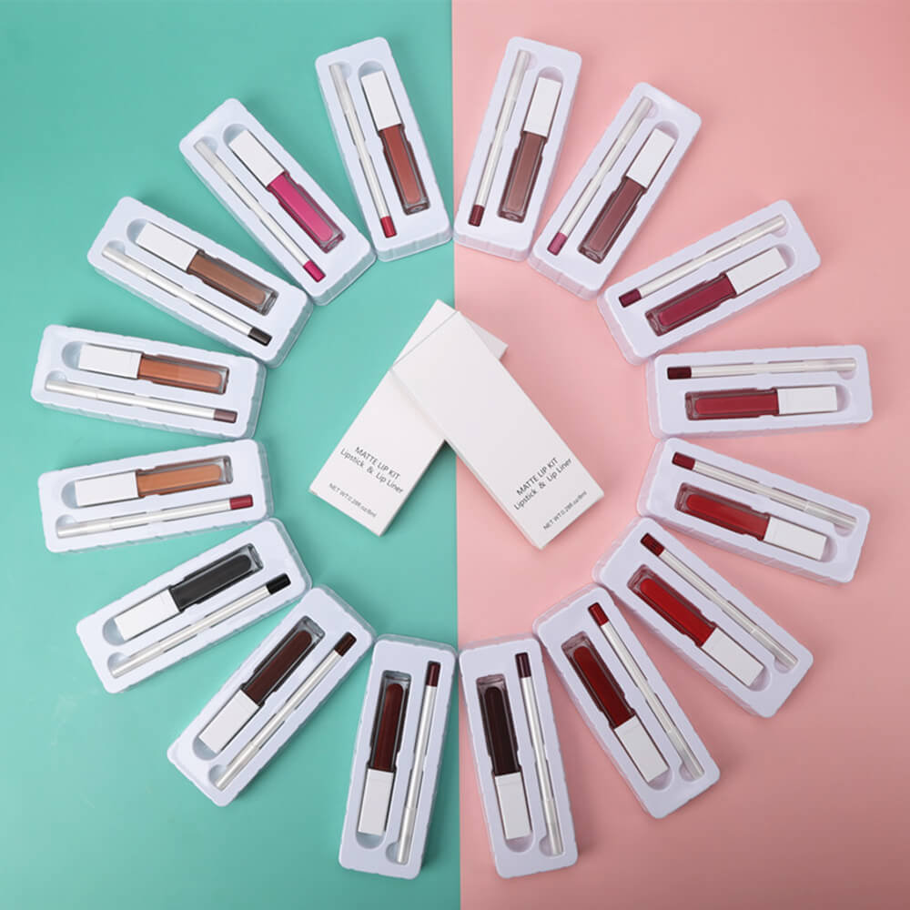 21 color liquid lipstick & lip liner set matte long lasting