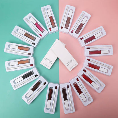 21 color liquid lipstick & lip liner set matte long lasting