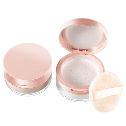 6 color loose setting powder oil control pink with puff